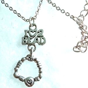 I Love 2 Bead Pendant Necklace